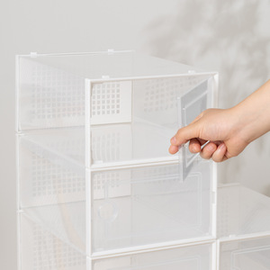 <strong>Foldable</strong> Plastic Transparent <strong>Shoe</strong> Boxes Stackable White Black Home Simple <strong>Shoe</strong> <strong>Rack</strong> - Product Image 3
