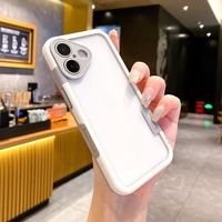 Étui de protection double couleur pour iPhone 16/15/14/13 Pro/Plus/Mini, cadre en silicone souple antichoc sans coque