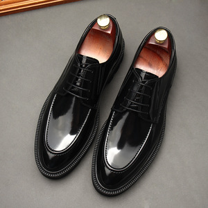 Zapatos Monk Nuevos con Forro de Cuero Estilo Británico, Punta Cuadrada, Formales de Negocios, Transpirables, Antideslizantes, Ligeros para Hombre, con Cordones - Product Image 6