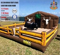Machine de rodéo mécanique commerciale pour adultes avec commandes, taureau gonflable pour fêtes, location commerciale et événements sportifs