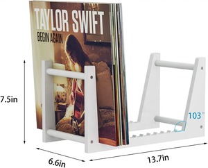 Support de <span class=keywords><strong>disque</strong></span> de <span class=keywords><strong>disque</strong></span> de <span class=keywords><strong>vinyle</strong></span> d'assemblage de bureau en acrylique blanc pour présentoir pratique d'albums LP - Product Image 4