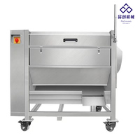 Elektrische Commerciële Industriële Borstel Rolwortel Groentewortel Zoete Aardappel Reinigingswasmachine Wassen En Schillen Dunmachine