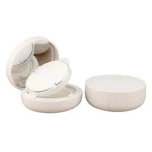 Wholesale Cosmetic Makeup Empty All White Foundation Container Packaging Round Air Cushion BB Cream Compact Case