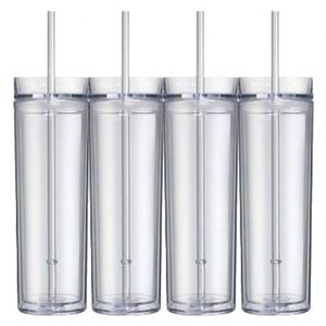 Gobelet isotherme portable en acrylique de 16 oz avec poignée et paille pour pique-nique, barbecue et fêtes en plein air - Product Image 5