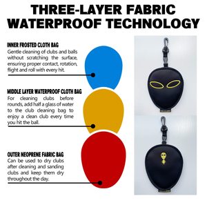 Golf Club Cleaner Ball Cleaning <b>Bag</b> Waterproof Golfer's Ultimate Green Clean Scrub Equipment Accessories Removable Clip - Product Image 2