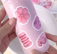 Lot de 52 autocollants décoratifs pour ordinateur portable, imperméables, roses mats, mignons, en vinyle découpé, pour filles