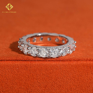 Anillo de Eternidad de Lujo con Diamantes Cultivados en Laboratorio, Forma Redonda, Certificado IGI, Plata S925, Una Hilera de Piedras de 4MM, Hecho a Medida - Product Image 5