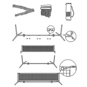 Concorrenza multi sport di montaggio regolabile in altezza <span class=keywords><strong>portatile</strong></span> <span class=keywords><strong>rete</strong></span> da <span class=keywords><strong>badminton</strong></span> con veloce - Product Image 6