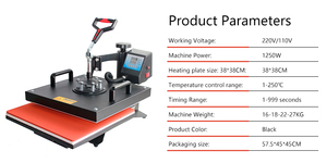Machine de transfert thermique multifonctionnelle 5-en-1 pour T-shirts 38*38, fabricant d'<span class=keywords><strong>équipement</strong></span>s de <span class=keywords><strong>bureau</strong></span> pour le marquage à chaud - Product Image 6