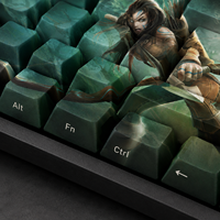 Keyboards Diy Custom LOL Woad Ashe 68 Key PBT Dye Sublimation Side-Printed Keycaps Cherry Profile for Mechanical Keyboard Set