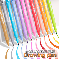 Marqueurs à pointe pinceau souple Guangna, 12 couleurs, rotuladores, ensemble de marqueurs pinceau aquarelle pour étudiants, pour la peinture, l'art, le dessin, vente en gros, usine personnalisée