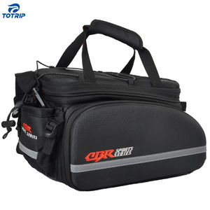 प्रबलित वाटरप्रूफ 600 डी ब्लैक बाइक टेल ट्रंक पैक दो तरफ छिपे हुए पैननियर (20l) समायोज्य पट्टा - Product Image 1