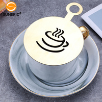 Home Cafe Diy Mousse Latte Art Moule Outil En Acier Inoxydable Gâteau Décoration Pochoirs Mousse Café Art Pochoirs