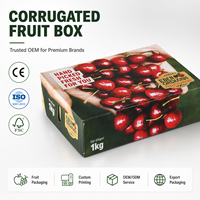 Boîte en carton ondulé pour cerises avec inserts en mousse et aérations - Emballage OEM en matériaux recyclés pour l'expédition de baies délicates et de coffrets cadeaux gastronomiques