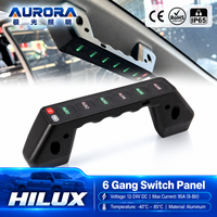 Panneau de commande LEDIYTE 6 interrupteurs pour Hilux, 6 commutateurs auxiliaires, étiquettes rétroéclairées, indice de protection IP65, panneau de commande de console supérieure, CE RoHS, camion