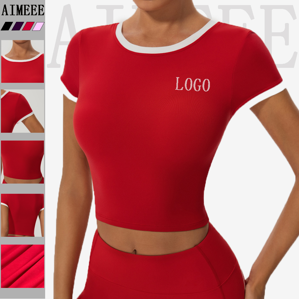 Women's Gym Outfit Modal Round Neck Versatile Yoga Gym Running Shirt Workout Fitness Workout Tops Women