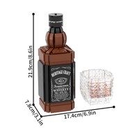 Funbuild Ensemble de blocs de construction MOC pour décoration de comptoir de bar, imitation bouteille de vin, bouteille de whisky, verre en cristal, modèle de briques