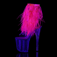 20 cm dos dentelle plume tempérament super hauts talons pôle danse bottes bout ouvert cool bottes cheville club sexy chaussures pour femmes