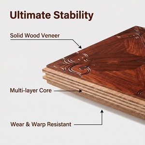 <span class=keywords><strong>Parquet</strong></span> en bois sur mesure fait main avec motifs incrustés pour la décoration personnalisée de la maison et les projets d'ingénierie - Product Image 5