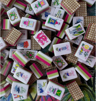Tuiles de Mahjong Américaines de Style Zen Oriental Créatif - Motifs Plume de Cygne/Enveloppe/Fleur
