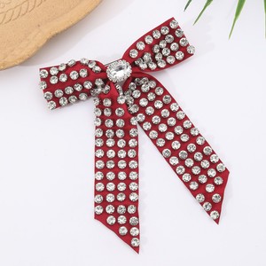 Fashionable Luxury Fabric Spring Hair Clip with Rhinestone <b>Bow</b> Bridal Hair Accessory for Prom and Daily Use - Product Image 4