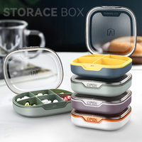 Boîte à pilules portable, mini boîte de rangement pour vitamines, étanche à l'humidité, organiseur de médicaments quotidiens pour sac à main, portefeuille, conteneur de poche