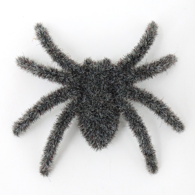 Silver gray spider-flocking
