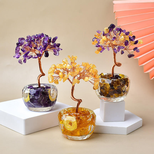 Produsen Profesional Pohon Feng Shui Kristal Batu Permata Tenun Tangan Unik Mewah untuk Hadiah Ulang Tahun - Product Image 4