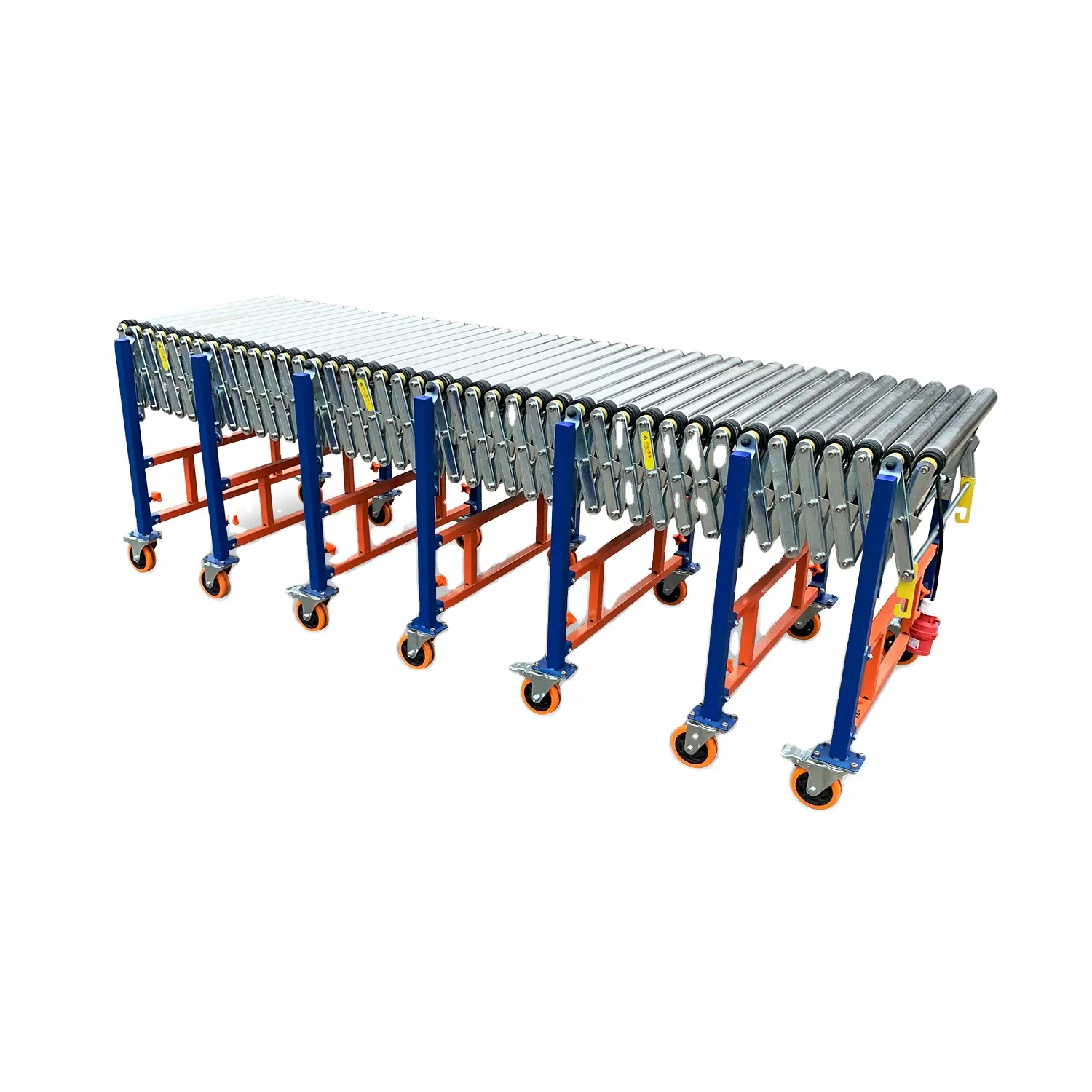 Powered poly v belt conveyor line double directions running loading unloading box durable flexible roller conveyor