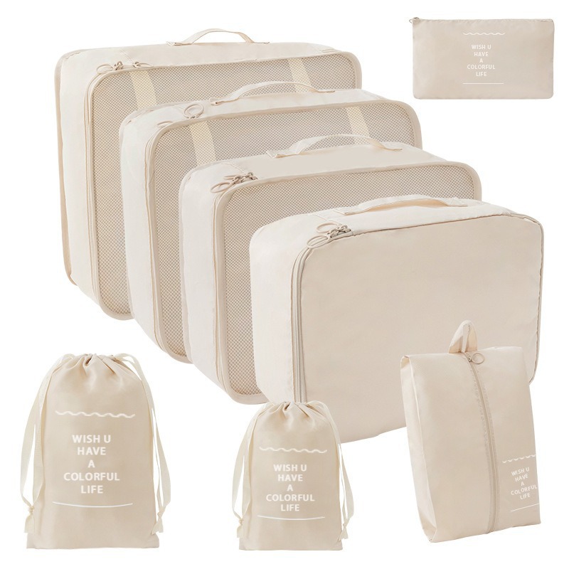 Sac ceinture beige 8 pièces ensemble-7 pièces ensemble-petite poche