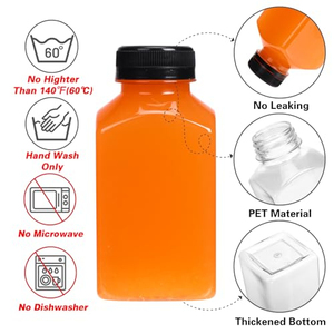 Botella de Plástico PET Reutilizable, Biodegradable, Transparente y Ecológica para Bebidas y Jugos, con Tapas Blancas a Prueba de Manipulación - Product Image 3