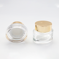 Pot en verre borosilicate avec couvercle en aluminium pour crème pour les yeux, lotion, soin de la peau, emballage personnalisé avec impression par transfert thermique du logo