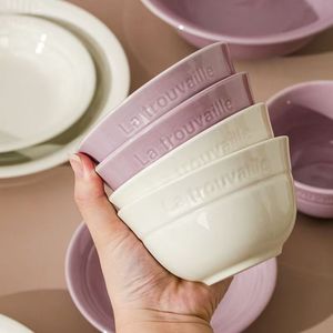 Professional Manufacturer Purple French Style <b>Dinner</b> <b>Set</b> <b>White</b> Ceramic Tableware Microwave Safe Dishwasher Safe - Product Image 3