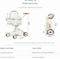 Poussette pliable multifonctionnelle légère pour animaux de compagnie, très vendue, avec panier amovible pour chats et chiens de taille moyenne/grande