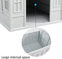 Villa de Lujo Moderna para Perros Grandes, con Techo de Hierro y PP, Orificios de Ventilación, Diseño de Costuras Espaciosas, Rojo-Blanco