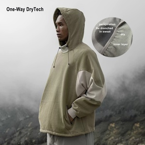 Sweat à capuche oversize écoresponsable pour l'extérieur DryTech anti-humidité, évacuation unilatérale de l'humidité, tissu tricoté printanier - Product Image 1