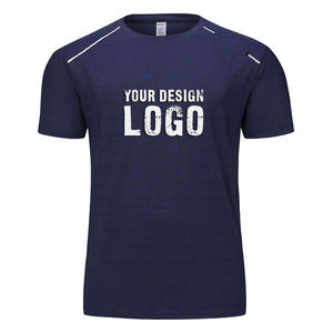 T-shirt pour homme en polyester respirant et à séchage rapide, coupe ajustée décontractée pour l'été, idéal pour la course à pied, la salle de sport et le sport, faible MOQ, personnalisable - Product Image 5