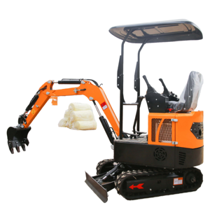 Compact Orange Crawler Excavator With Digging Bucket And Protective Canopy - Product Image 1