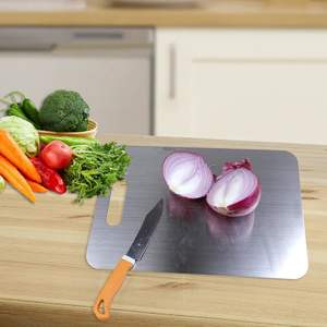 Planche à découper double face en acier inoxydable 304 pour cuisine professionnelle, de qualité alimentaire, écologique, durable, compatible lave-vaisselle, personnalisable - Product Image 3