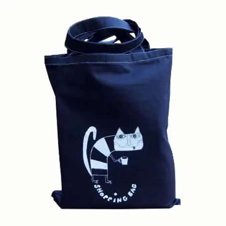 Grosir tas Denim biru daur ulang tas Tote katun Jeans Logo kustom untuk belanja