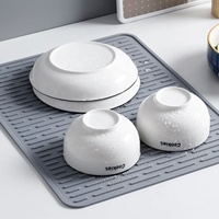 Plateau de cuisine en silicone facile à résister à la chaleur tampons de séchage réutilisables pour la vaisselle tapis de comptoir américain classique minimaliste salle à manger