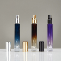 5ml 8ml 10ml bouteille de gradient de parfum carré cosmétique avec pompe vaporisateur or/argent/noir couvercle bouteille de pulvérisation en verre pour parfum