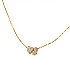 Collier avec pendentif lettre A-Z pour femme Novirassine, plaqué or 18 carats, zircon, ensemble de bijoux tendance, cadeau, fête, vente chaude sur TikTok - Product Image 6