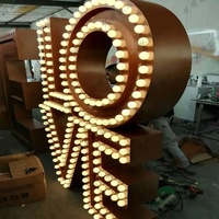 Numéro de chapiteau lumineux personnalisé ampoule LED lettres lumineuses lettres de chapiteau en métal pour mariage fête d'anniversaire