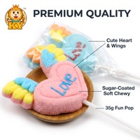 Vente en gros de bonbons OEM en forme de cœur de dessin animé, emballage de bonbons en guimauve et de sucettes en boîte