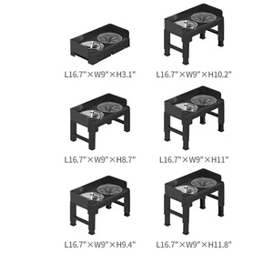 Elevated <strong>Dog</strong> <strong>Bowls</strong> for Small Medium <strong>Dogs</strong>, <strong>3</strong> Height Adjustable Raised Stand with Stainless Steel Food <strong>Bowls</strong>, Non-Slip <strong>Feeder</strong> - Product Image 4