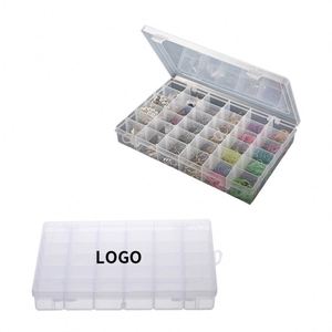 Custom <b>Clear</b> Plastic Storage <b>Box</b> Portable 36 Compartments Transparent PP Jewelry <b>Box</b> with <b>Lid</b> - Product Image 1