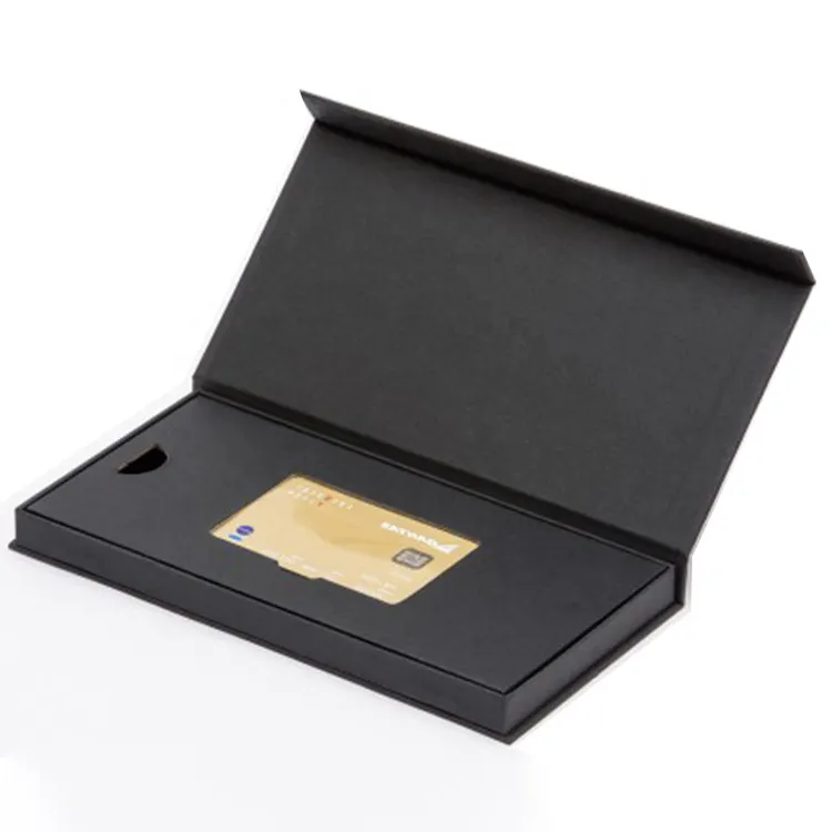 Emballage magnétique personnalisé en papier, boîte-cadeau, carte de crédit