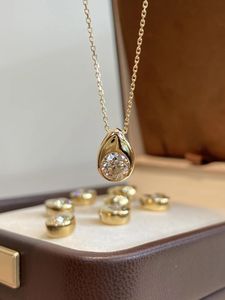 Collier en or jaune 18 carats Xinfly, chaînes fines, diamant naturel 0,6 carat, style avocat, comme des gouttes de rosée glacées, bijoux tendance - Product Image 3