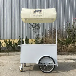 Vente extérieure CE cert Chariot à bonbons Cuisine mobile Mini remorque alimentaire Chariot à hot-dogs à jus de fruits Lait Chariot à crème glacée Vélo